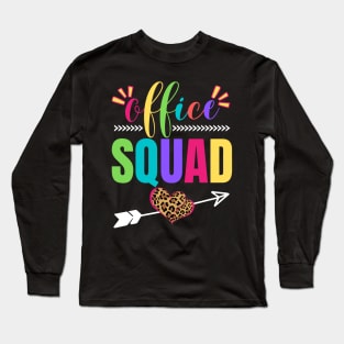 Office Squad Leopard School Secretary Clerk Administrative Long Sleeve T-Shirt